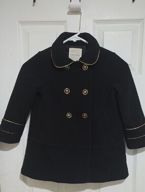 Copper Key Black Coat with Gold Trim and Buttons